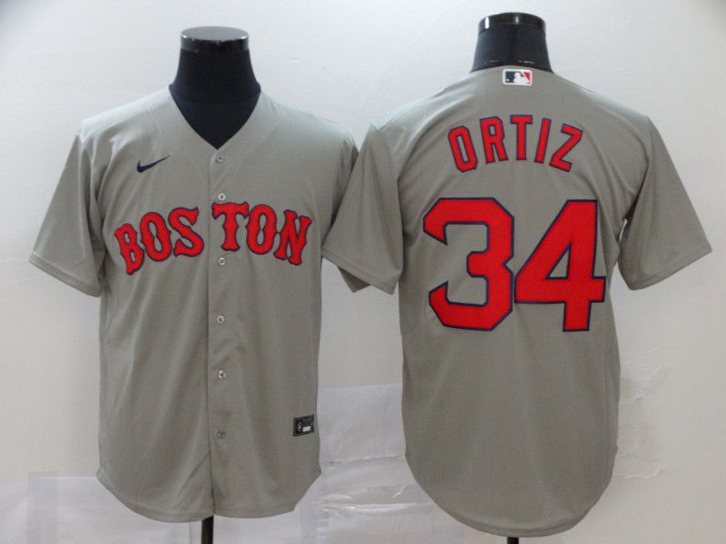 Men Boston Red Sox #34 Ortiz Grey Nike Game MLB Jerseys->toronto blue jays->MLB Jersey
